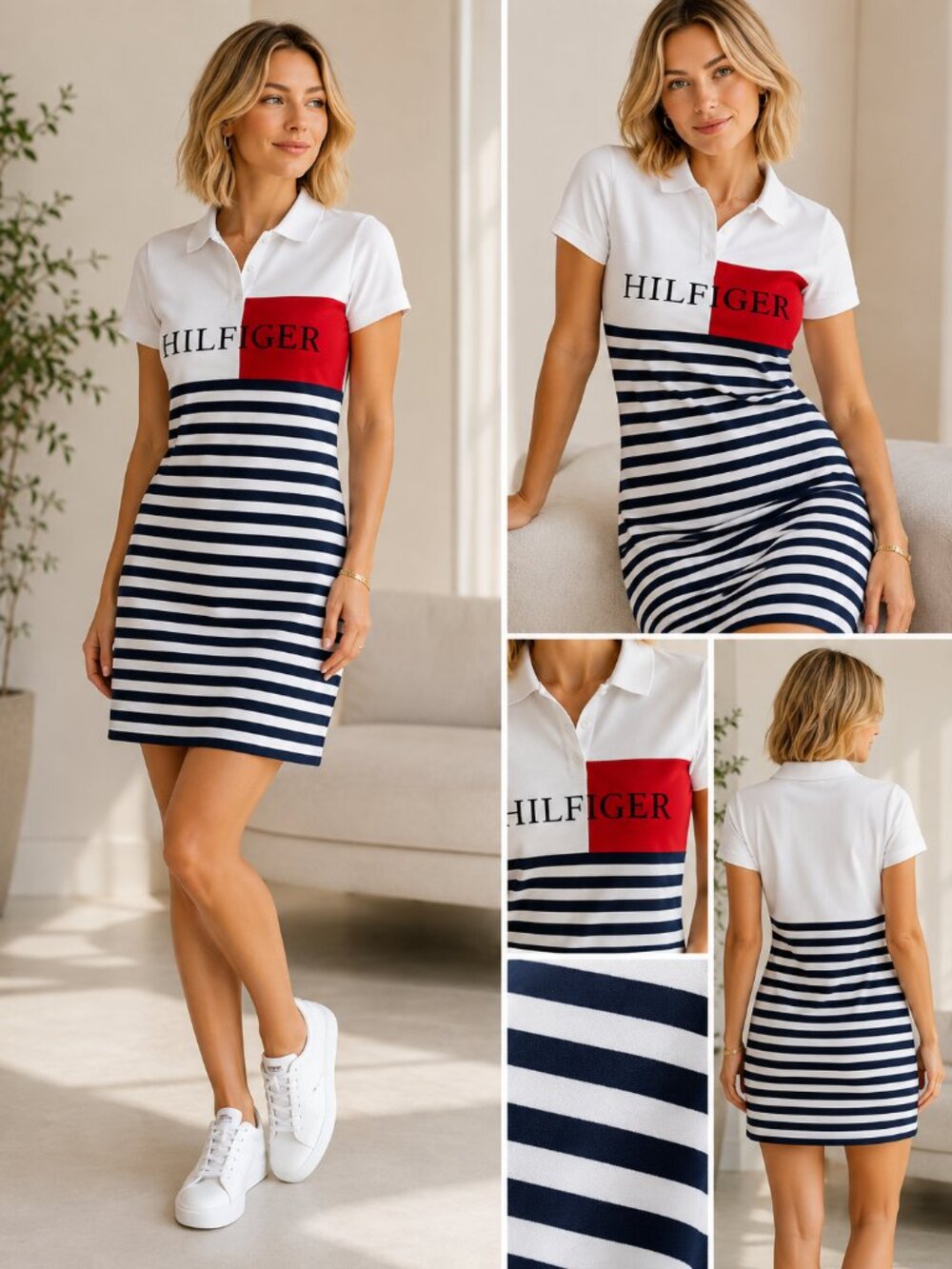 Tommy Hilfiger Nautical Striped Mini Polo Dress - Picture 2 of 11